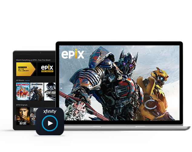 Transformers on laptop and Epix display on smartphone